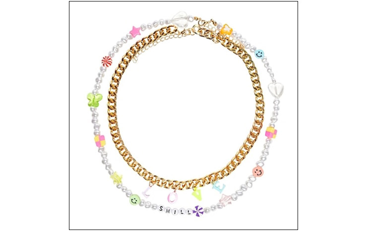 8 by YOOX & 비즈 & 컬러 펜던트 장식 네크리스 2피스 세트, $40 USD