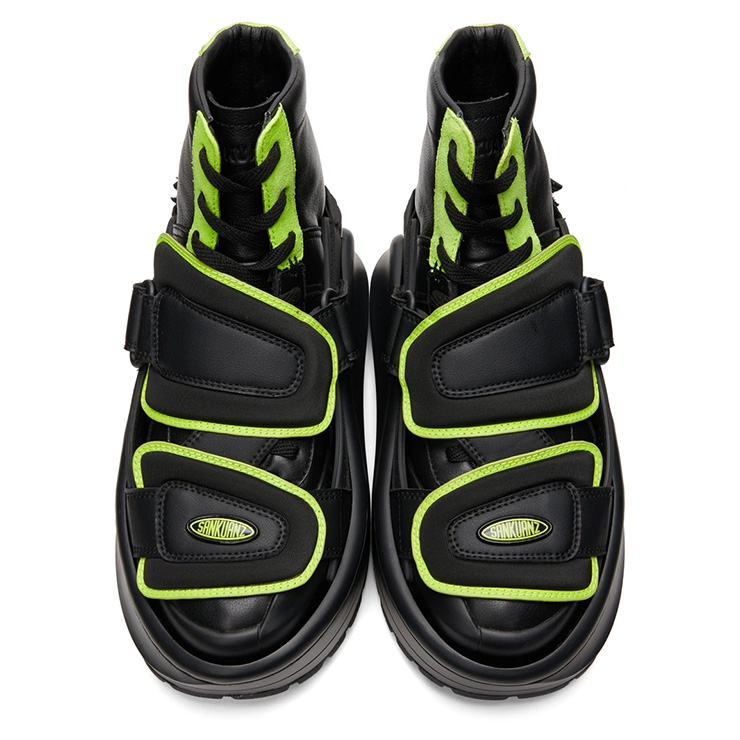 Black & Green Chunky Protector Sneakers, $870 USD.