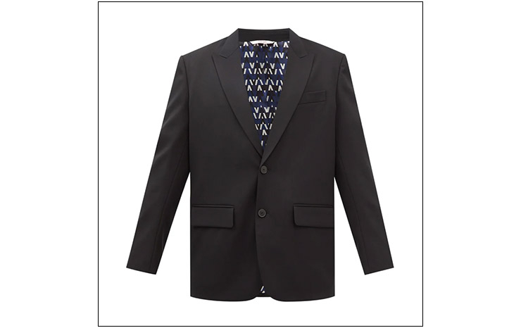 발렌티노 & 싱글 브레스트 버진 울 블렌드 블레이저, $2,285 USD
