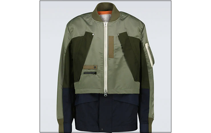 사카이 & 나일론 트윌 보머 재킷, $1,495 USD
