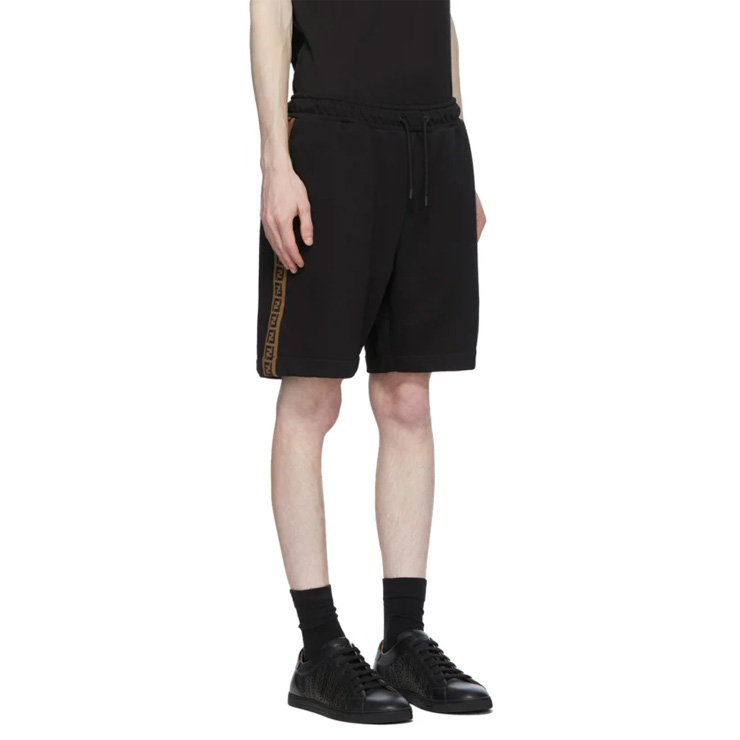 Black 'Forever Fendi' Stripe Sweat Shorts, $645 USD.