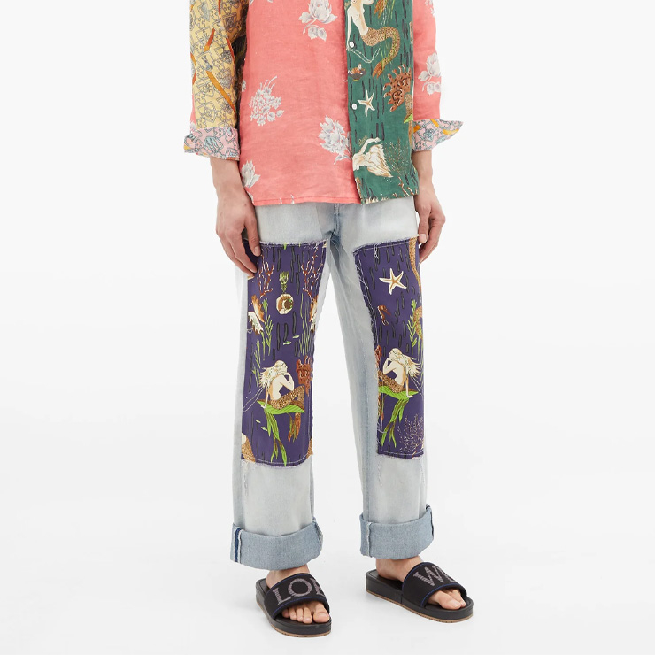Mermaid-patch straight-leg jeans, $504 USD