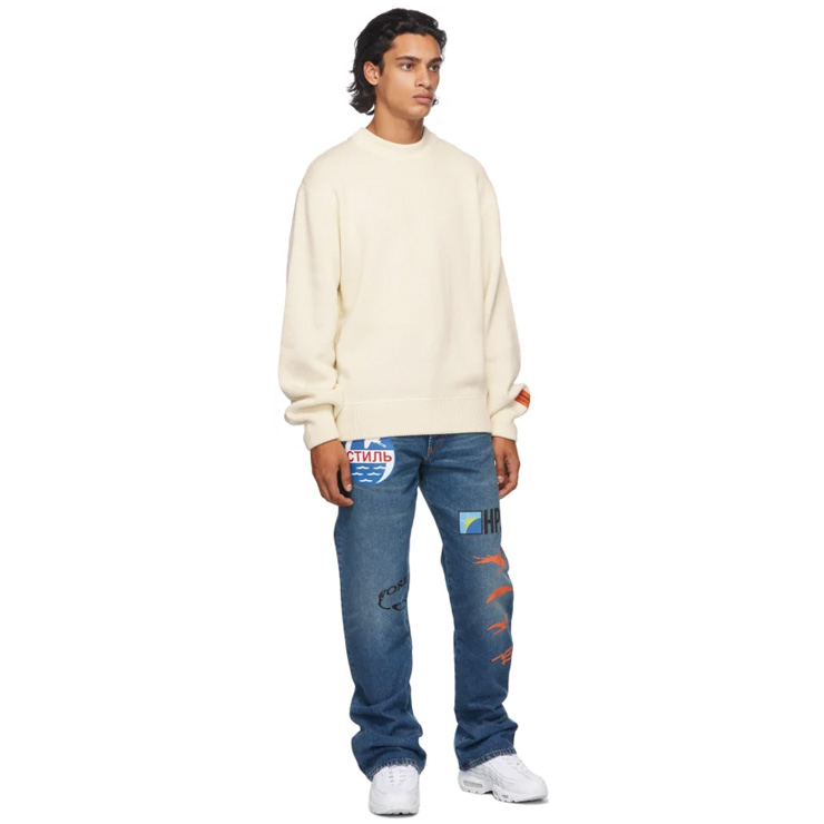 Beige Heron Stamp Sweater, $570 USD.
