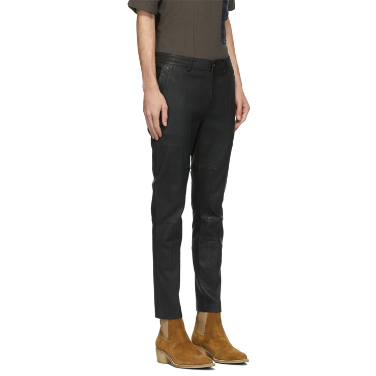Black Leather Emilio Trousers, $1490 USD
