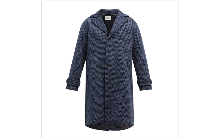 에트로 & 싱글 브레스트 헤링본 울 코트, $1,489 USD