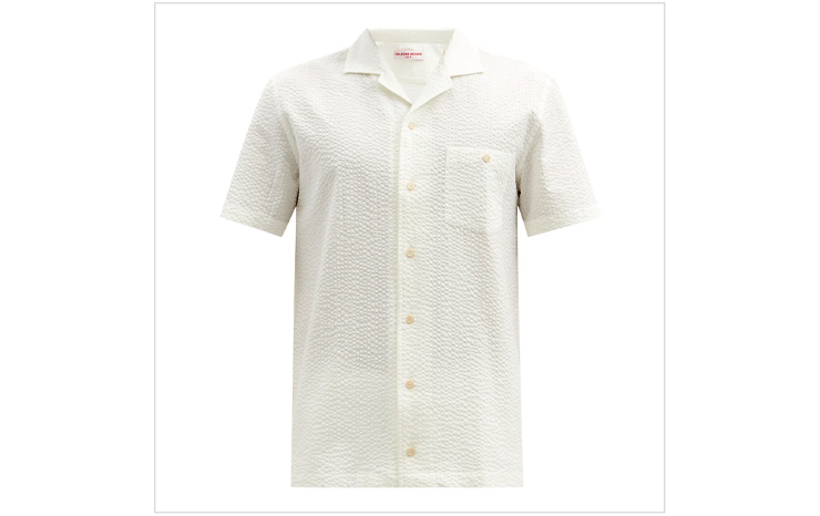 올레바 브라운 & 히버트 코튼 시어서커 셔츠, $155 USD.