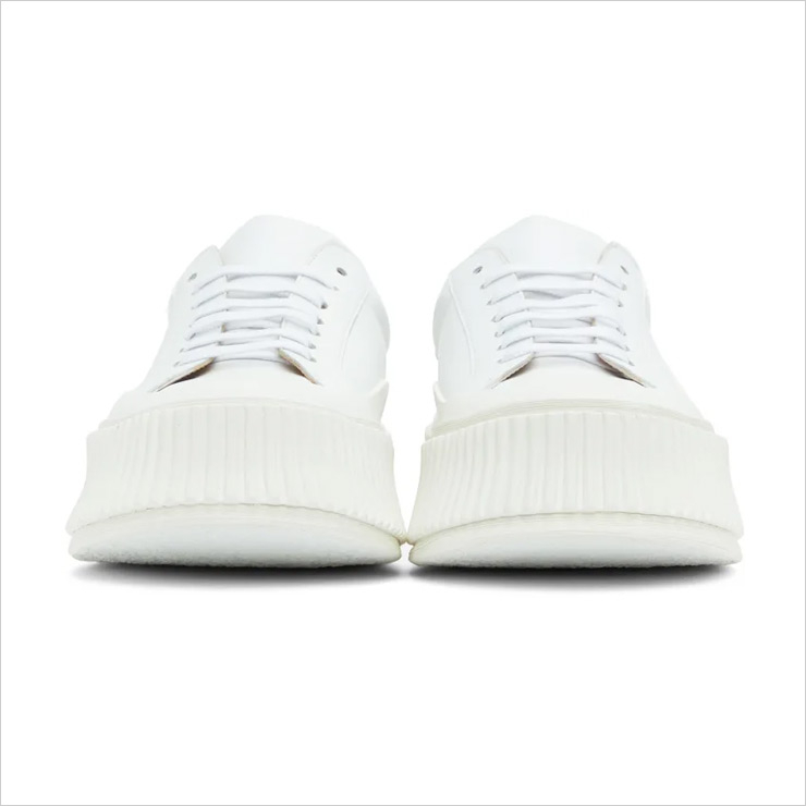 White Leather Platform Sneakers, $680 USD