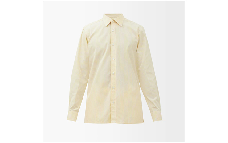 샤르베 & 스트라이프 코튼 포플린 셔츠, $262 USD