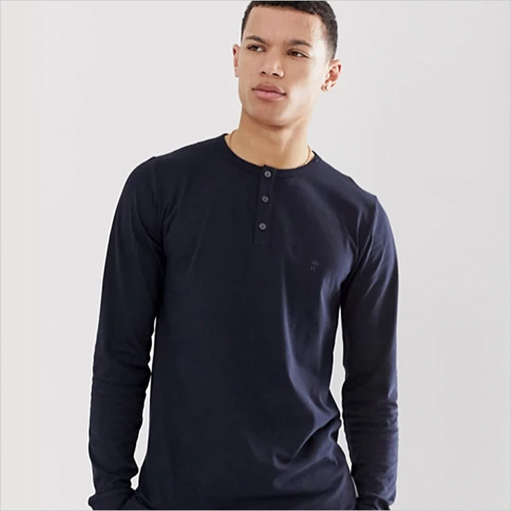 프렌치 커넥션 톨 Plain grandad long sleeve top, $55.27 USD