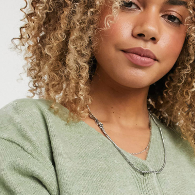 Cropped cardigan in green, $24 USD