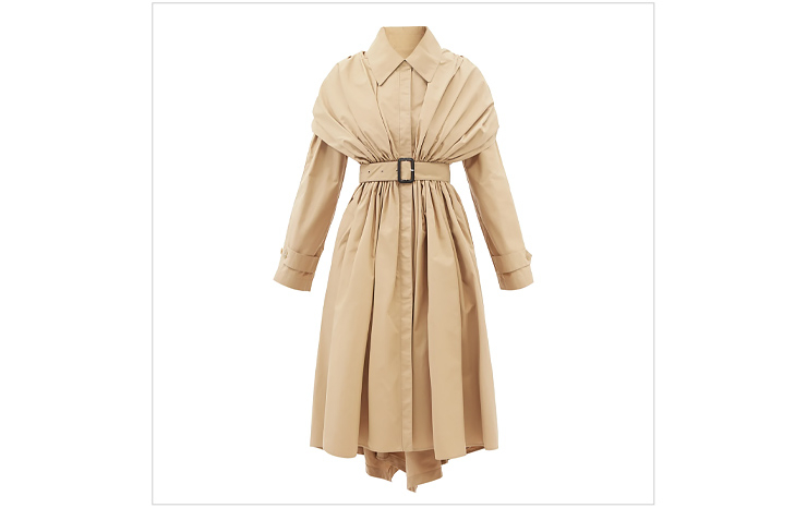 로에베 & 주름 코튼 트렌치 코트, $4,359 USD