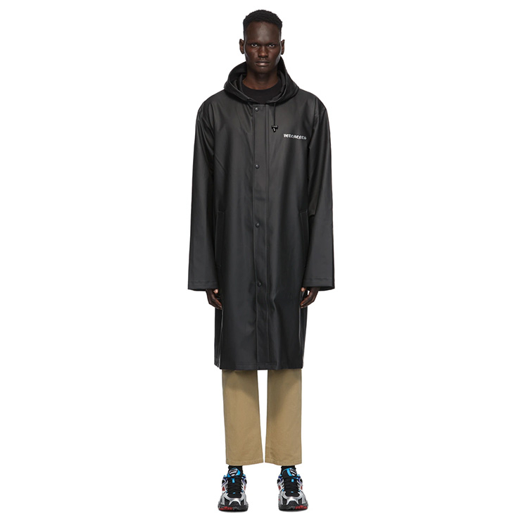 Black Logo Rain Coat, $725 USD.
